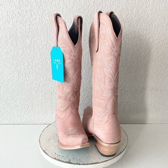 Lane SMOKESHOW Womens Cowboy Boots 7.5 Pink Western Cowgirl Mid Calf Pointed Toe - Picture 1 of 13